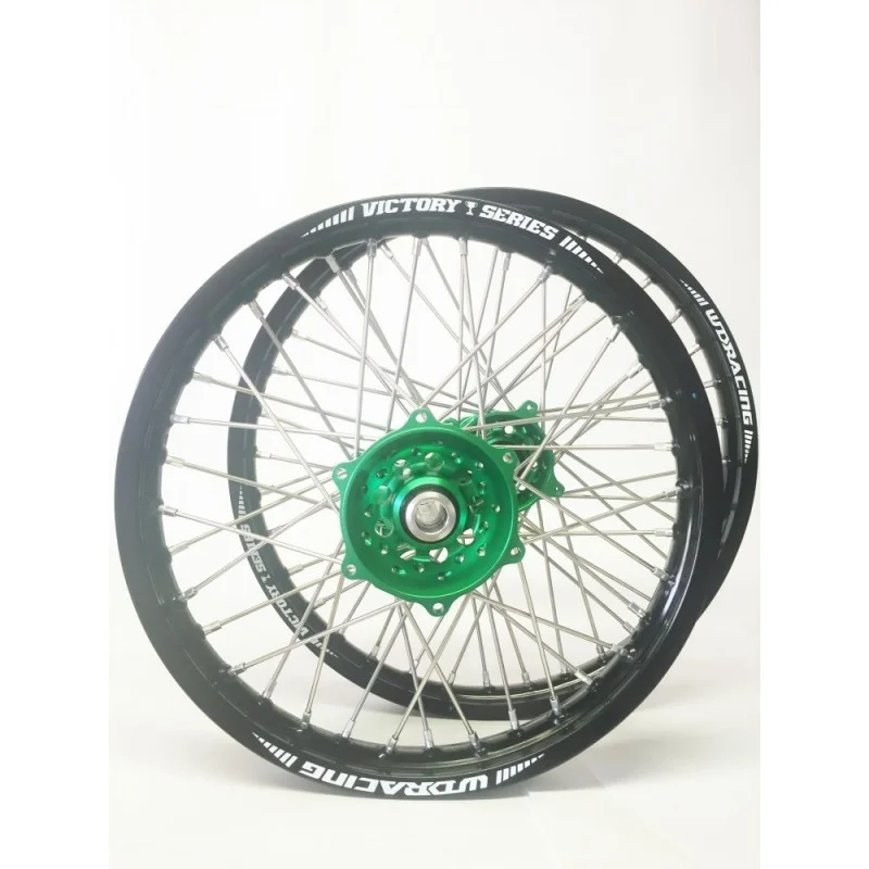 Motocross-enduro wheels WDR VictoryMX Series Kawasaki 2.15X19 Green WDKAW21519VE WDracing-Victory Roues complètes