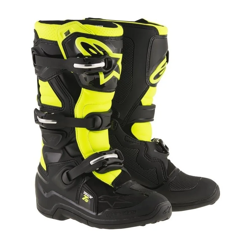 Boots Alpinestars Tech 7S black-Fluo yellow 2015017-155 Alpinestars Kids Motocross Boots