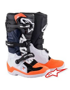 Boots Tech 7s Black White Orange Fluo Alpinestars