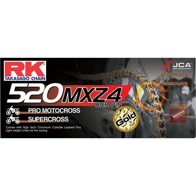 Catena RK Cross Enduro Motard 116-118 maglie Passo 520 1221040