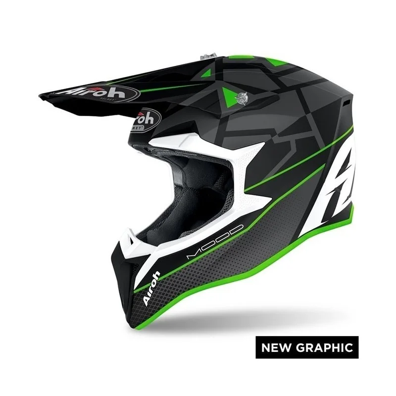 Helmet Airoh Wraap Mood Green Matt WRM33 Airoh  Motocross Helmets