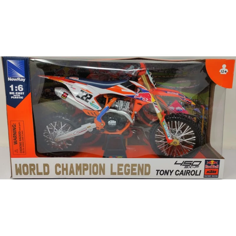 Bike Model Die Cast KTM TONY CAIROLI 222 1:6 49673 NewRay Toys - Motorcycle Models