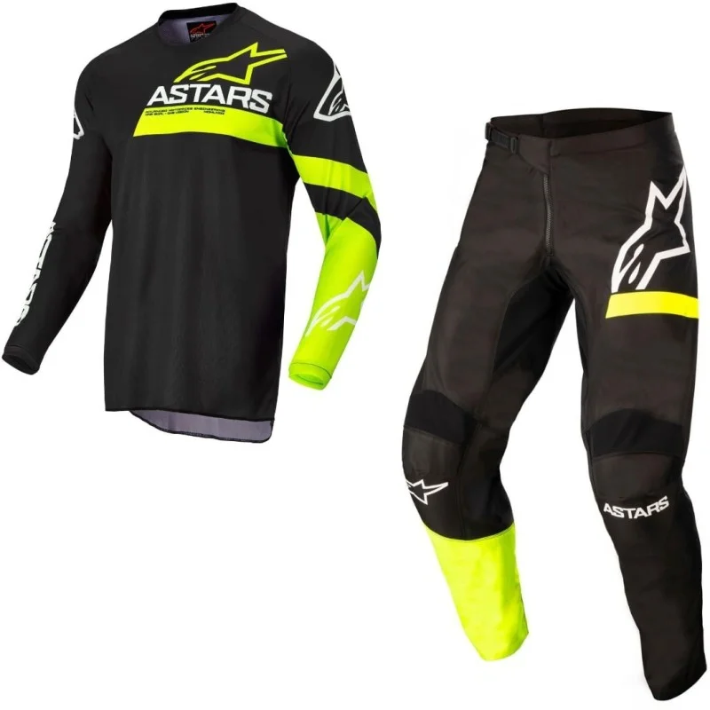 Completo Alpinestars Racer Chaser Bambino Nero/Giallo Fluo 2022 3742422-155+3772422-155