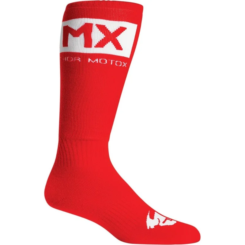 Thor Youth MX Solid Socks - Red/White - Size 1-6 34310661 Thor Socks-Shorts