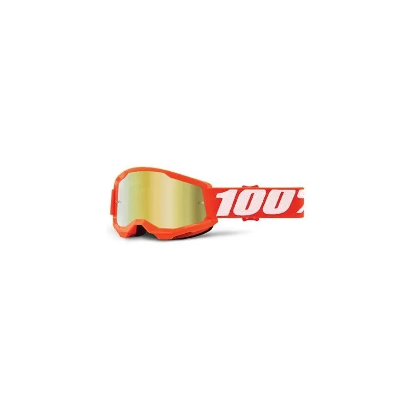 Goggle 100% Strata 2 Youth Orange with mirror lens 100%