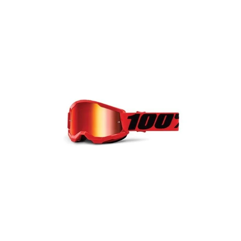 Goggle 100% Strata 2 Youth Red with mirror lens 100%