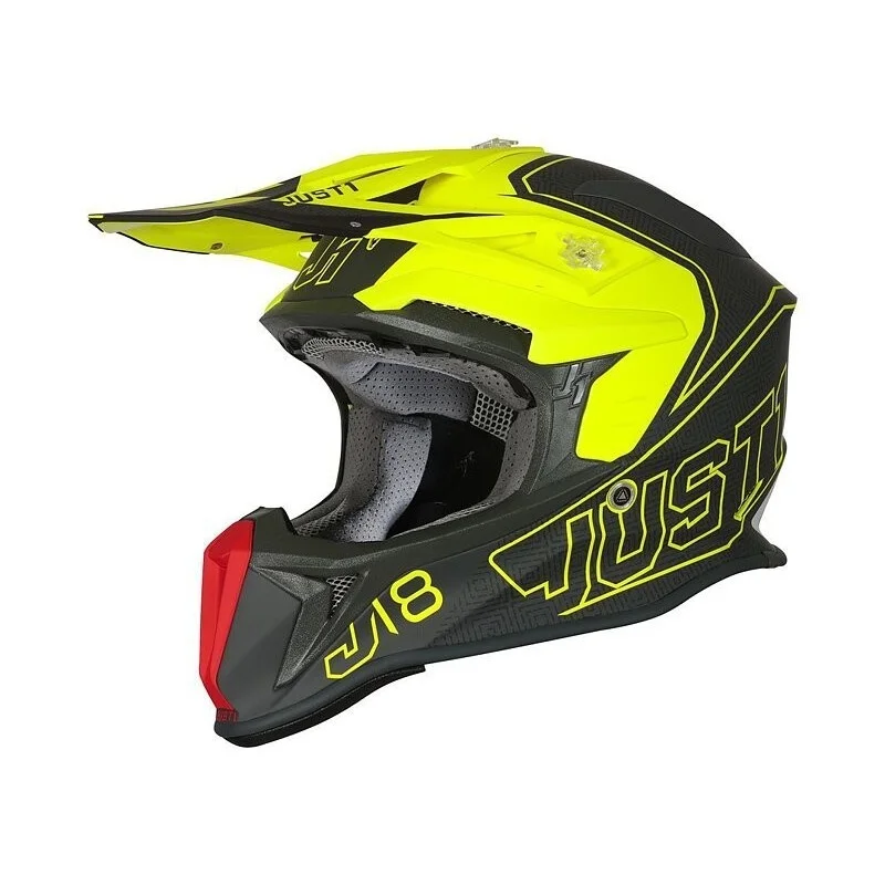 Casco Just 1 J18 Vertigo Rosso Grigio Giallo Fluo 6060180294005