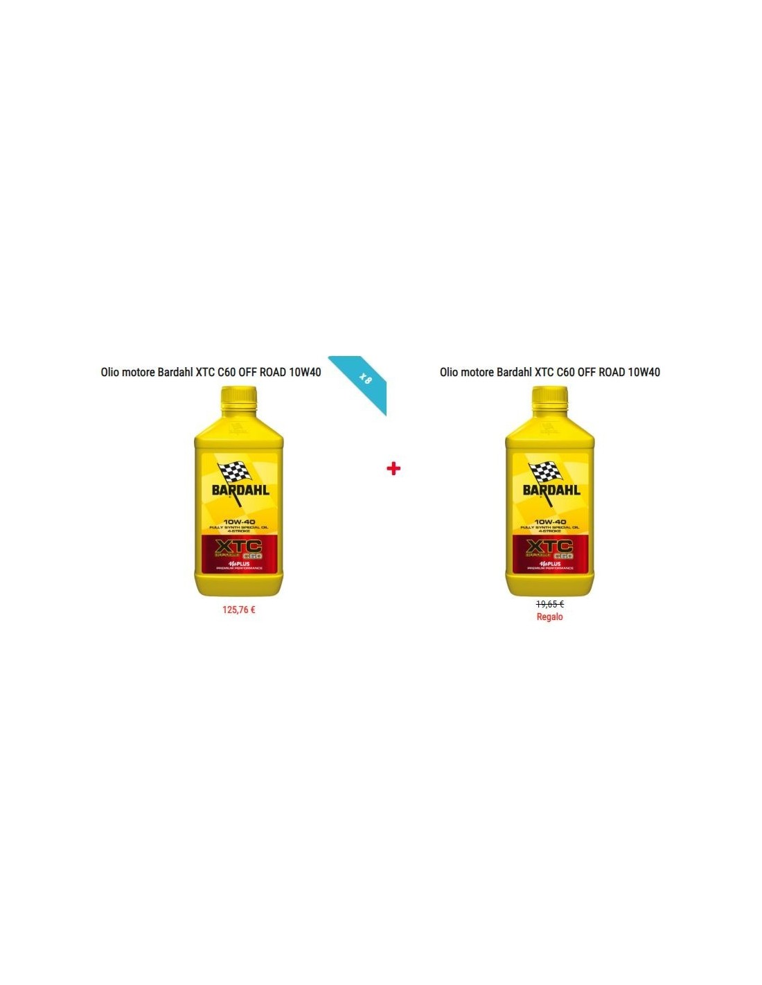 Bundle 8+1 engine oil Bardahl 10w40 off-road