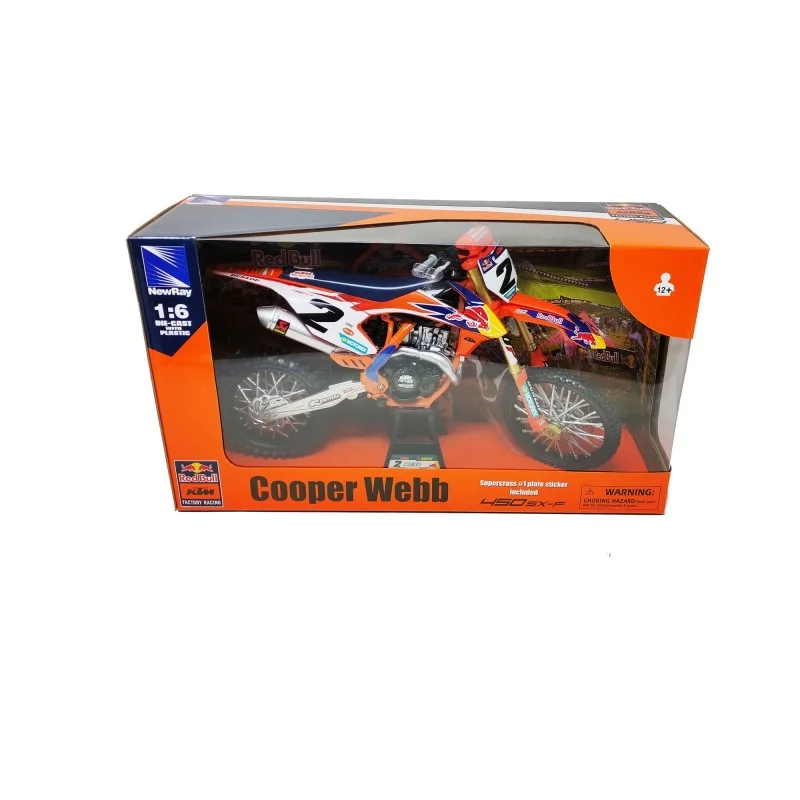 Bike Model Die Cast RED BULL 450 SXF RACING TEAM COOPER WEBB 1:6 49683 NewRay Toys - Motorcycle Models