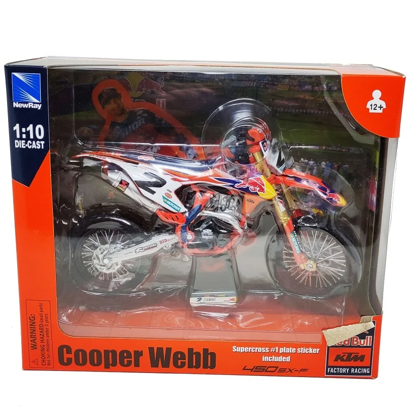 Diecast bike model RED BULL KTM 450 SXF TEAM COOPER WEB 1:10 NewRay