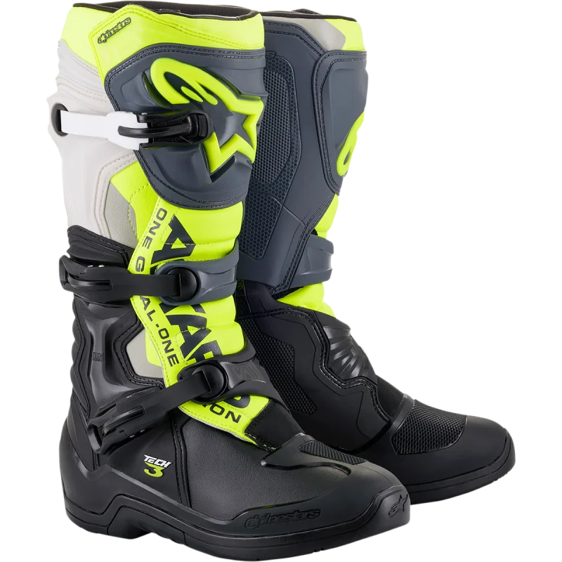 Stiefel Alpinestars Tech 3 white/black/grey/flo yellow Alpinestars