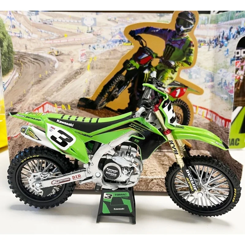 Diecast bike model Kawasaki Race Team KX 450 2019 Tomac 1:12 NewRay