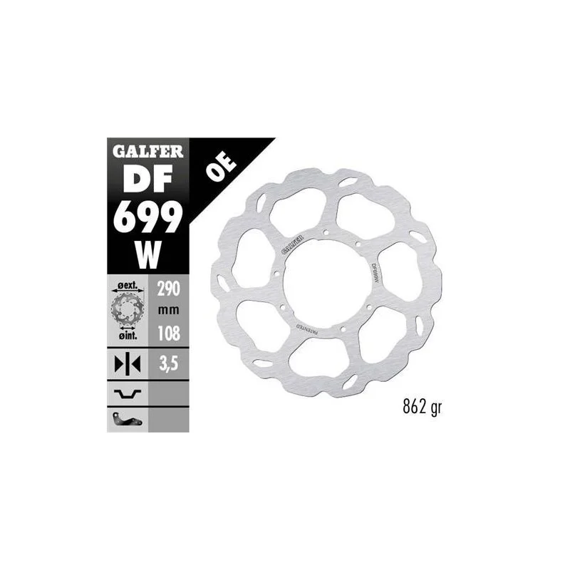 Front fix brake disc Galfer 290mm-HM-Vent 50 2 stroke-125 4 stroke DF699W Galfer Brake Disc