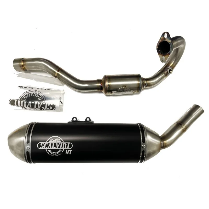 Complete exhaust Fantic XMF-XEF 125 4T fuel injection black silencer Scalvini