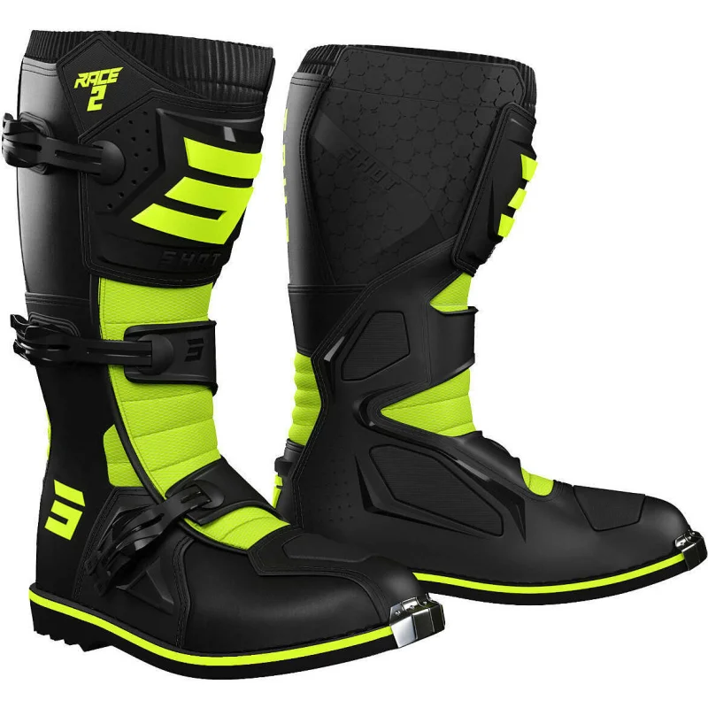 Boots Shot Race 2 Black Fluo Yellow A09-24D1-A01 Shot Motocross | Enduro Boots