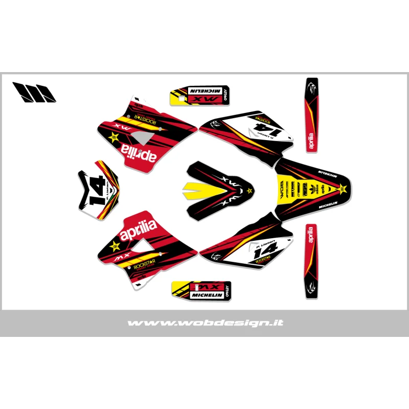 Graphic kit Aprilia SX - RX - MX "Rockstar" APRILIAROCK WOB DESIGN APRILIA