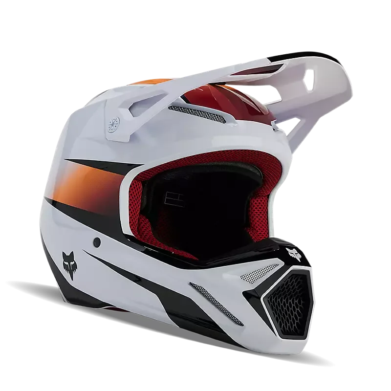 Casco Bambino FOX V1 Flora Bianco Nero 2024 31402-058