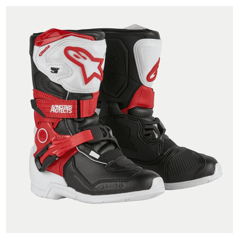 Boots Tech 3S Kids Alpinestars White Red Black 2024 2014524-2030 Alpinestars Kids Motocross Boots