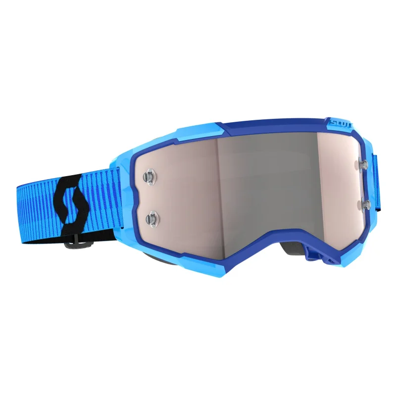 Goggle Scott Scott Fury Blue Black with Silver Chrome lens 2728281034269 Scott Motocross Goggles