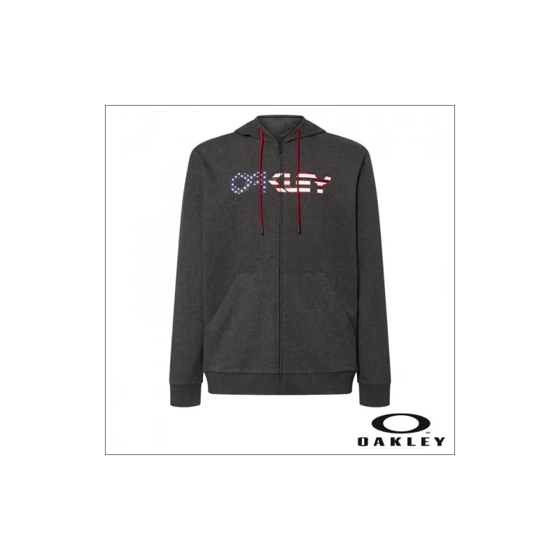 Felpa Oakley Teddy Full Zip Dark Grey Flag FOA403057-9VS