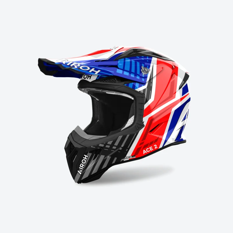 Casco Airoh Aviator ACE 2 Proud Blue/Red Gloss AV22P18