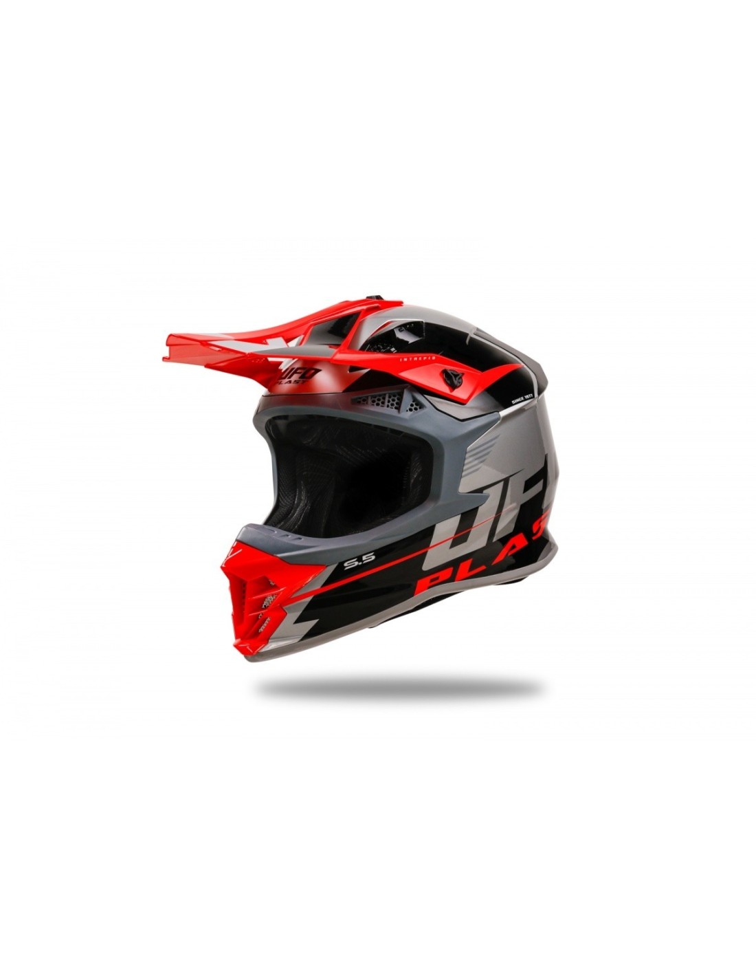 Casco Motocross Enduro Ufo Plast Intrepid Grigio - Stemaracing