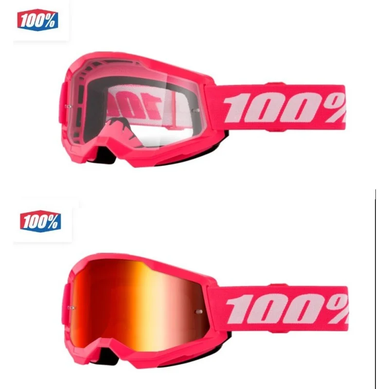 Crossbrille 100% Strata 2 Rosa mit rot verspiegelten Gläsern 100%