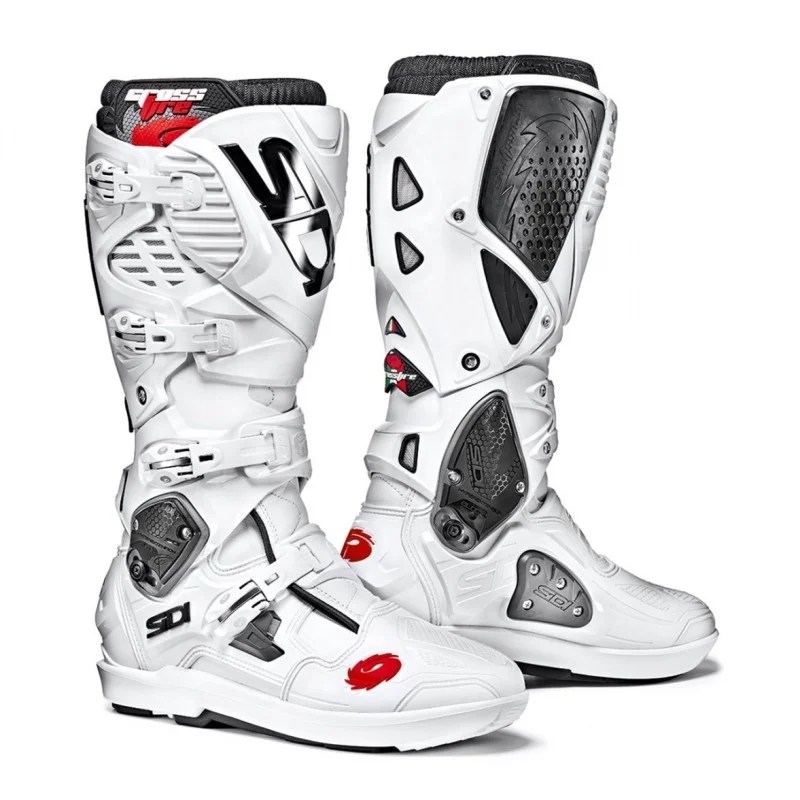 Boots Cross - Enduro Sidi Crossfire 3 SRS White 000MMFIRE3WSRSBIBI Sidi  Bottes cross