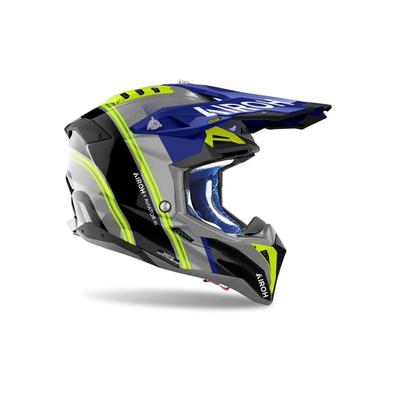 Casco Airoh Aviator 3 | Hima blue yellow gloss AV3H18