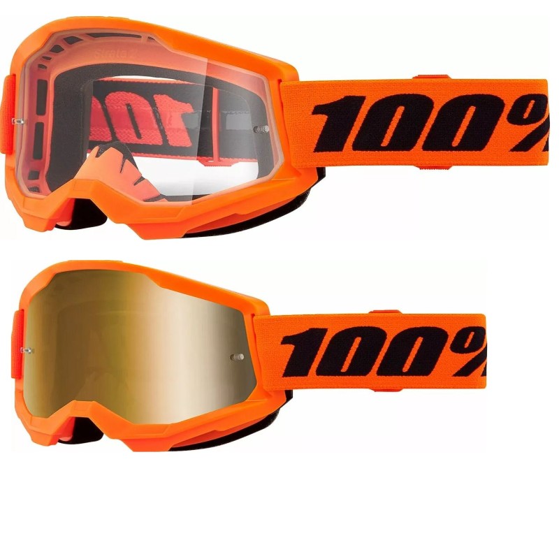 Goggle 100% Strata 2 Orange StrataOrange 100% Motocross Goggles