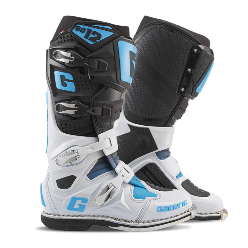 Boots Gaerne SG12 Black/White|Carolina Blue LE 2174-103 Gaerne Motocross | Enduro Boots