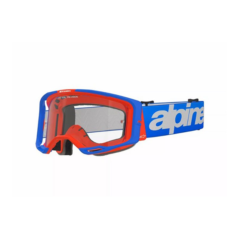 Masque Alpinestars Vision 8 Wordmark Bleu/Orange|Double Lentille Clair Works