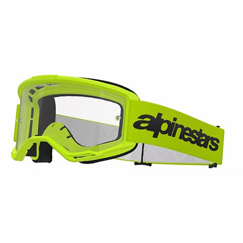 Alpinestars Vision 3 Wordmark MX-Brille Fluo-Gelb|Transparente Linse