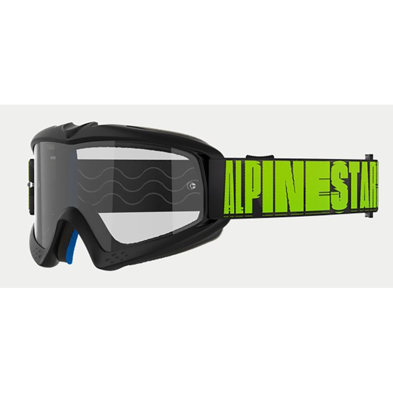 Alpinestar Vision Hollow Youth Goggle Carcoal Yellow Fluo|Clear Lens 5140525-1474-OS Alpinestars Kids Motocross Goggles