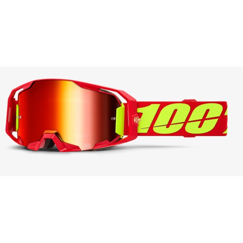 100% Goggle ARMATIC Red | Red Mirror Lens 26013796 100% Motocross Goggles