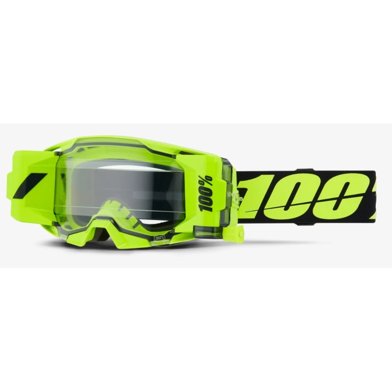 100% Goggle ARmatic Forecast Goggle Neon Yellow | Clear Lens 26013721 100% Motocross Goggles