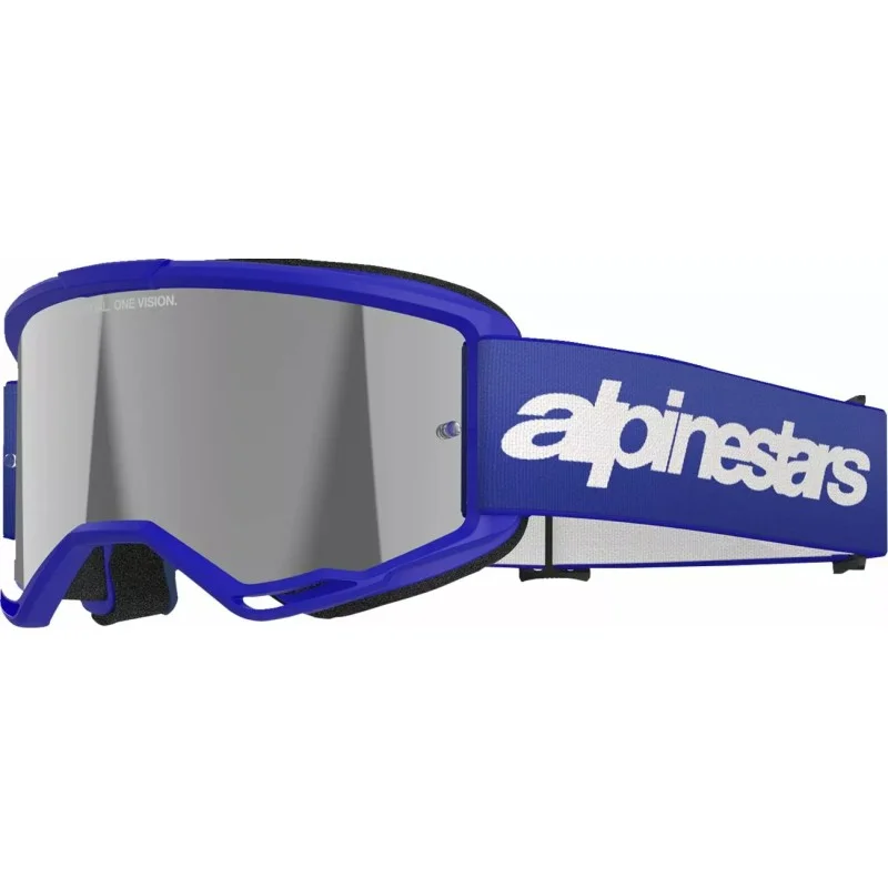 Mx Goggle Alpinestars Vision 3 Wordmark Blue|Silver Mirror Lens 5103225-7266-OS Alpinestars Motocross Goggles