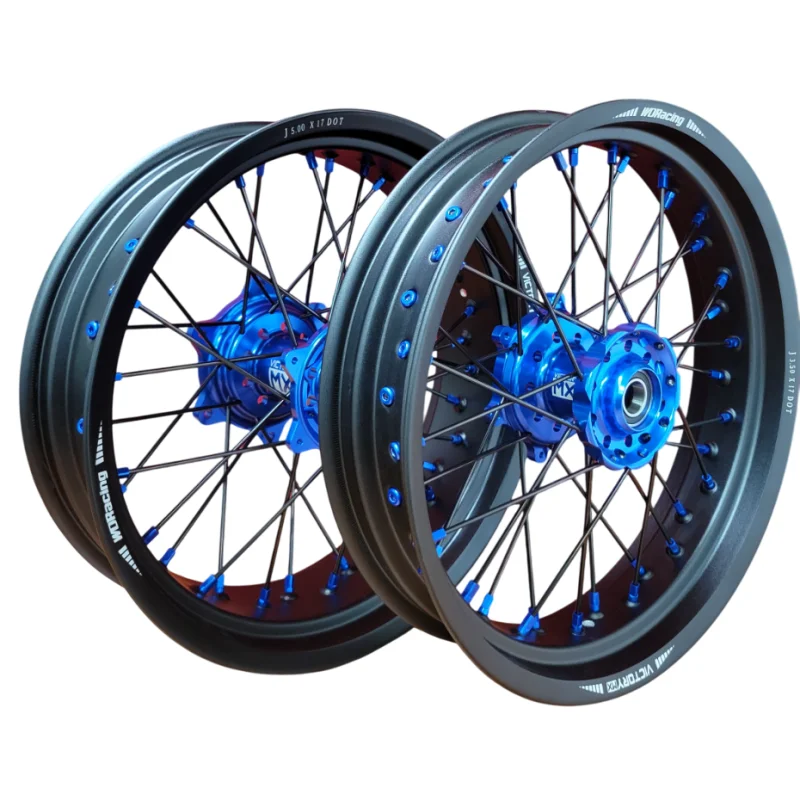 Ruote motard VictoryMX series V3 17" | Yamaha YZ 125 Fantic XX XE 125 FW-1375-742BLU+RW1750-643BLU