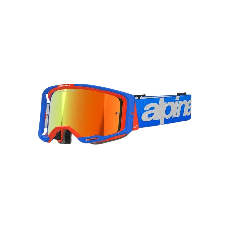 Goggle Alpinestars Vision 8 Wordmark Blue Orange Mirror Lens 5101325-7303-OS Alpinestars Motocross Goggles