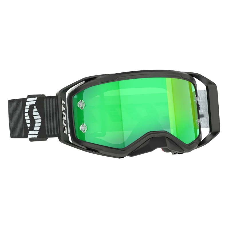 Scott Prospect 2.0 Goggle Black White | Green Chromo Works Lens 4214711007279 Scott Motocross Goggles