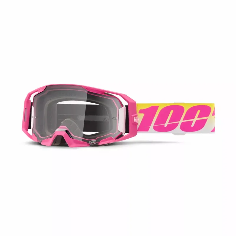 100% ARmatic Sellars Goggle Neon Pink Clear 26013817 100% Motocross Goggles