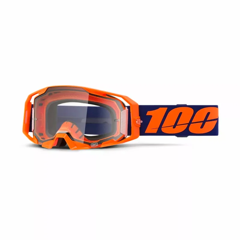 100% ARmatic Goggle Neon Orange Clear 26013812 100% Motocross Goggles