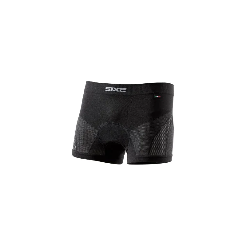 Boxer Underwear 4 Seasons with Agile pad SIXS Black Carbon BOX2 V2 SIXS Socks-Shorts