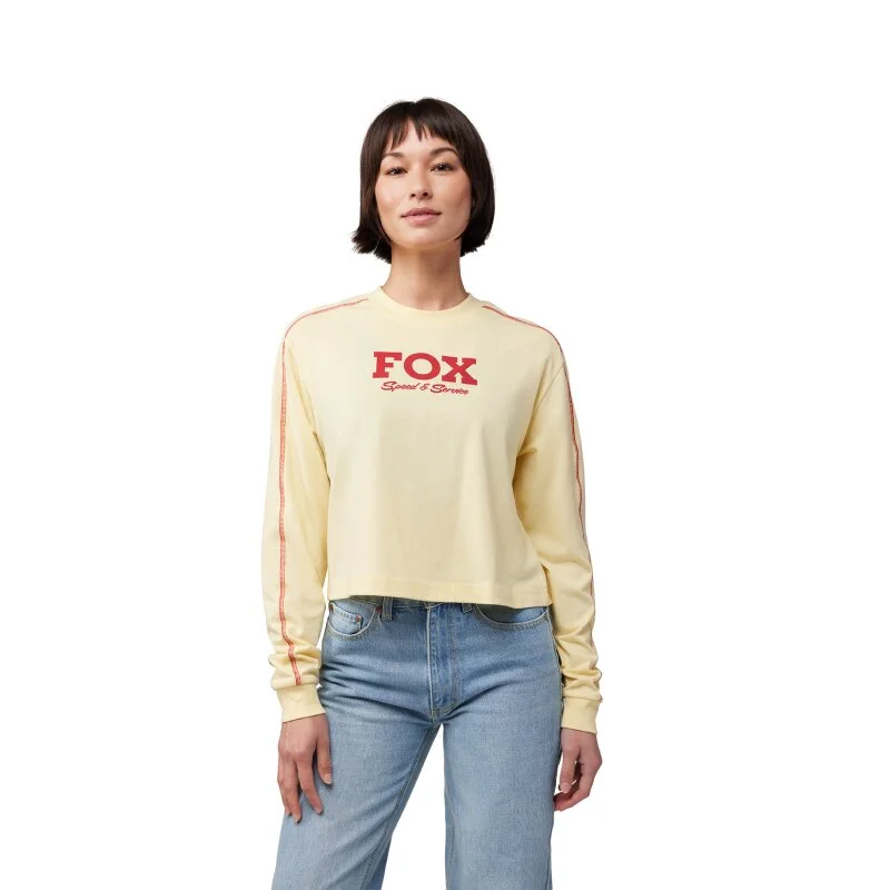 T-shirt Woman Fox Speed & Service LS Pale Yellow 32910-274 Fox T-Shirt & Tank