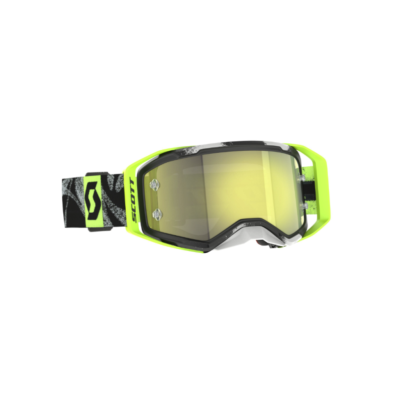 Scott Prospect 2.0 Goggle caviar black/safety yellow | Chromo Works Lens 4214717911289 Scott Motocross Goggles